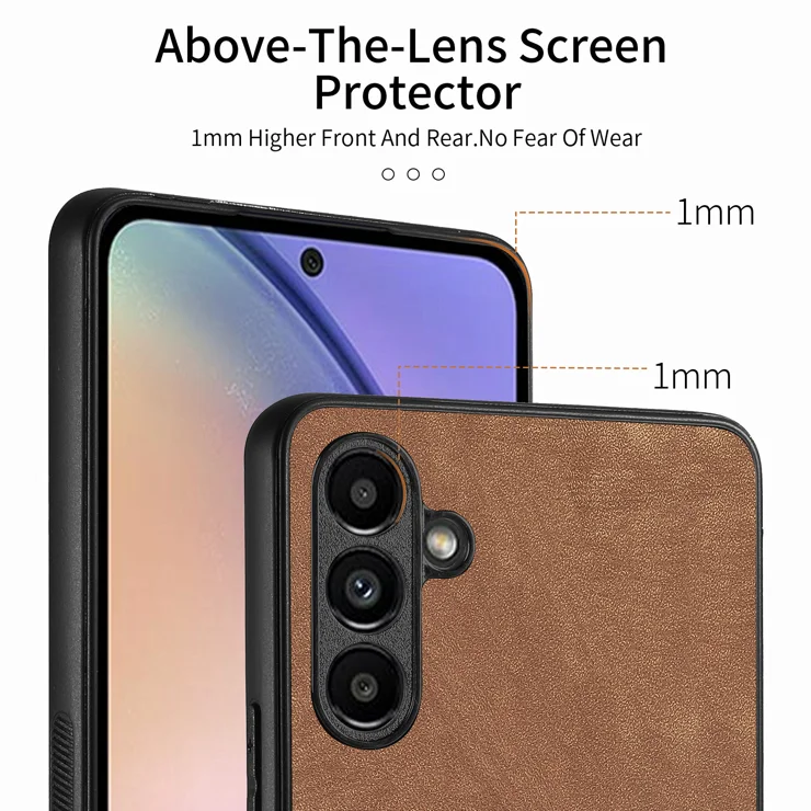For Samsung Galaxy A36 5G Case Shockproof Slim Retro Leather Phone Back Cover - Brown