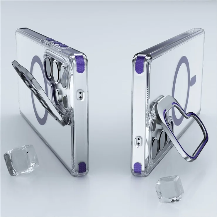For Samsung Galaxy S25 Ultra Case Compatible with MagSafe TPU + PC Phone Cover with Invisible Kickstand - Sapphire