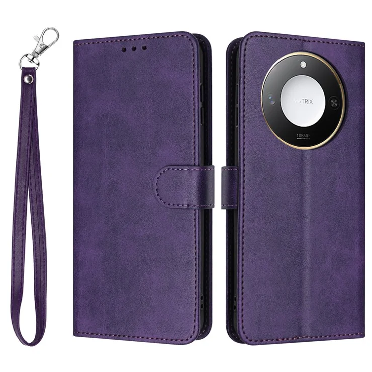 For Honor X60 5G / X9c Smart 5G Case Flip Stand PU Leather Wallet Phone Cover Calf Texture - Purple