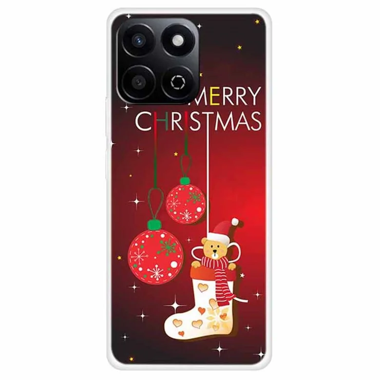 TPU Phone Case For Honor Play 60 Plus 5G / 200 Smart 5G / Play 9T / X7c 4G Festive Christmas Pattern Protective Cover - Stocking