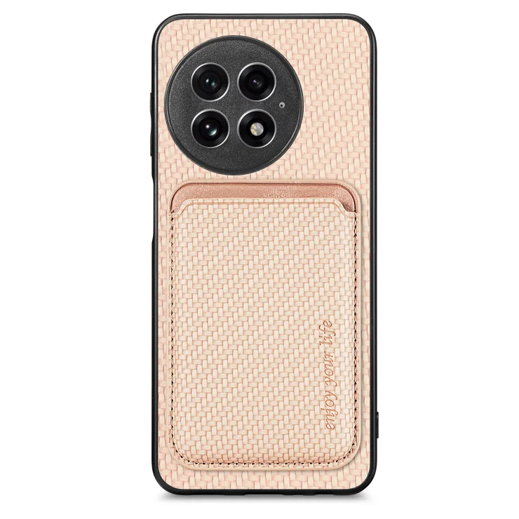 For OnePlus 13 Case Magnetic Detachable Card Holder Phone Back Cover - Khaki
