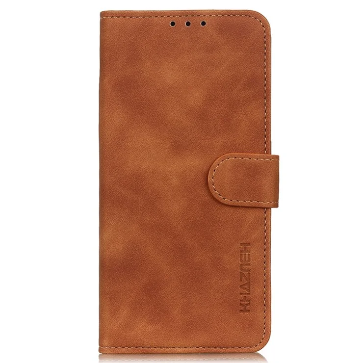 KHAZNEH For Xiaomi Poco M4 5G / M5 5G PU Leather Wallet Case Retro Texture Anti-scratch Stand Inner TPU Phone Cover - Brown
