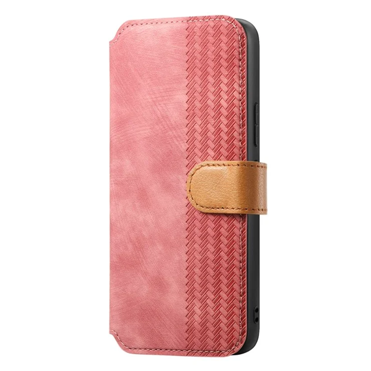 For Samsung Galaxy A35 5G Case Wallet Retro Leather Phone Cover with Wristband Kickstand - Pink