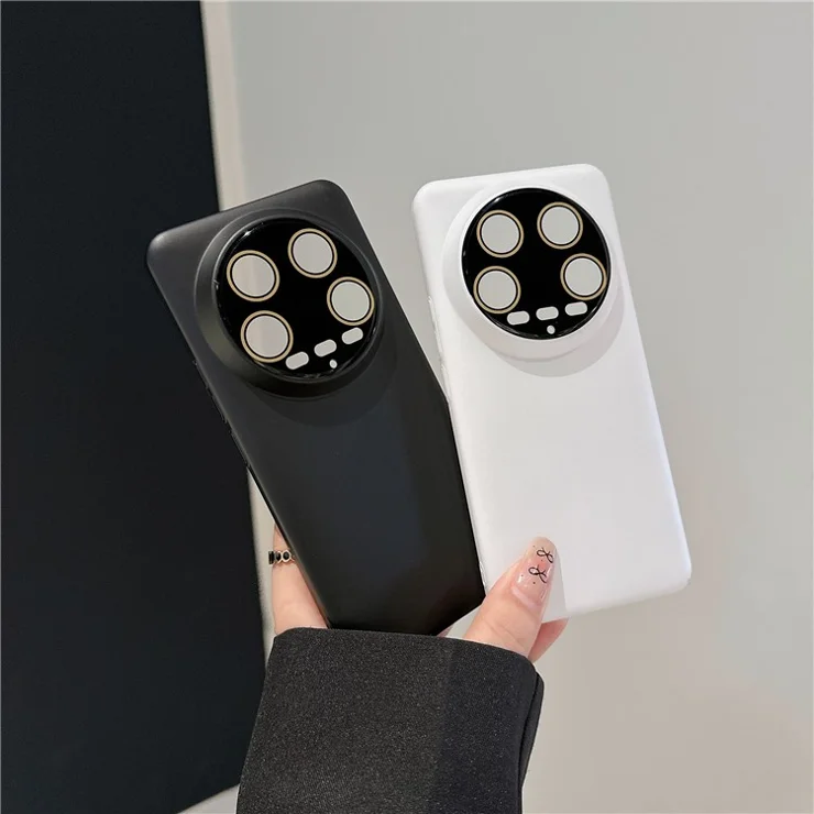For Xiaomi 14 Ultra Matte Phone Case Rubberized PC Mobile Cover with Lens Protector - White