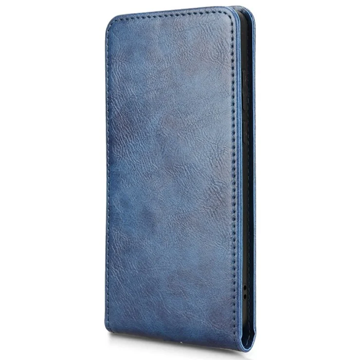 For Motorola Moto G84 5G Case with Card Slot Magnetic Vertical Flip Leather Phone Cover - Dark Blue