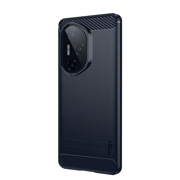 For Honor 300 Pro Back Cover MOFI Brushed Texture Carbon Fiber Soft TPU Case - Blue