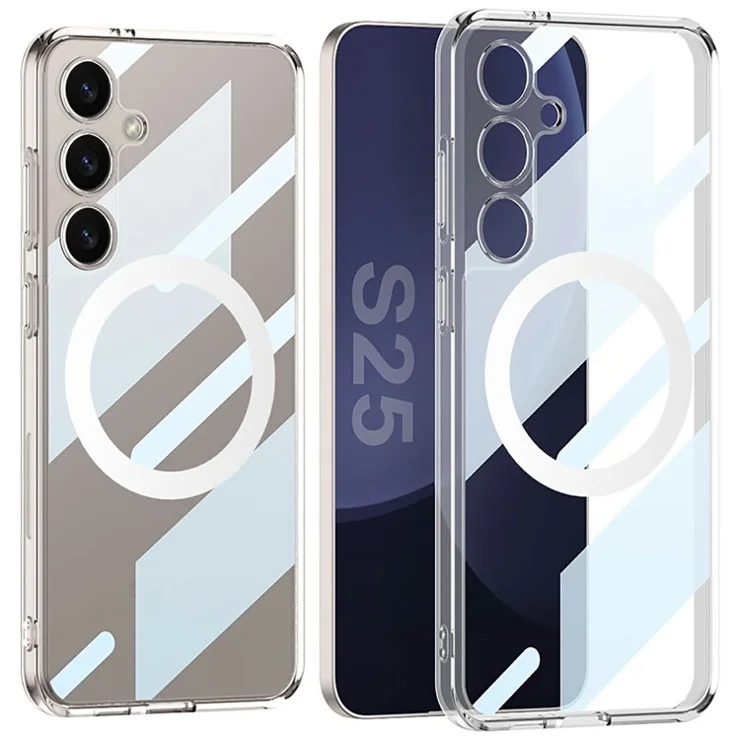 GKK For Samsung Galaxy S25 Case Compatible with MagSafe TPU+PC Clear Phone Back Cover - Transparent