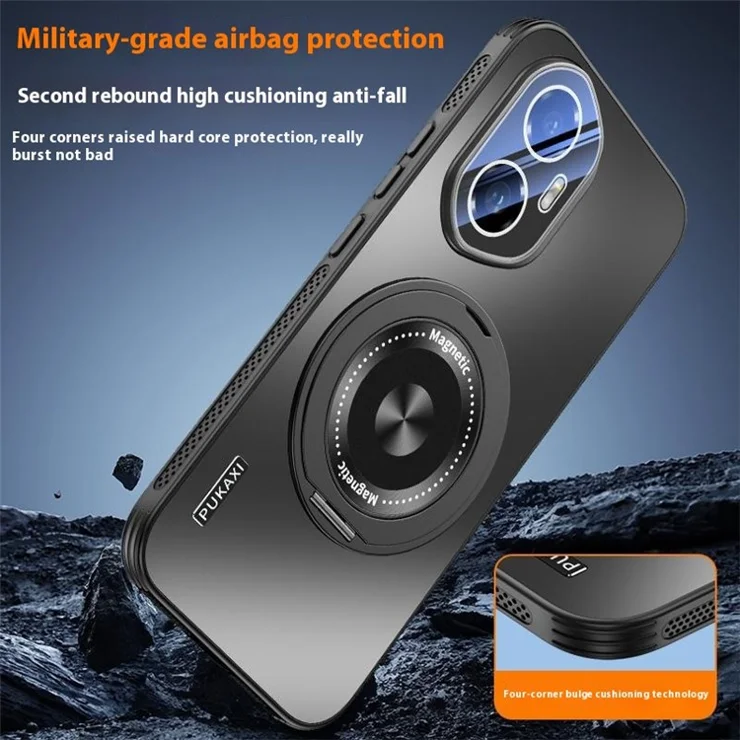 For Honor 300 Case Compatible with MagSafe Kickstand TPU PC Heat Dissipation Phone Cover - Gold