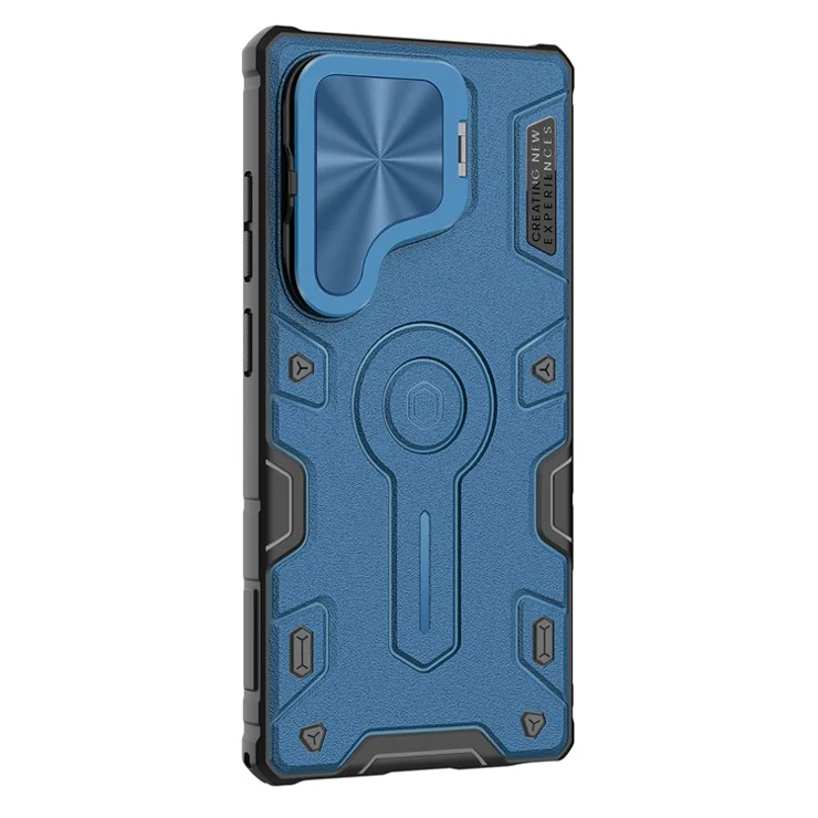 NILLKIN Camshield Armor Prop Case for Samsung Galaxy S25 Ultra Camera Lid PC + TPU Cover - Blue