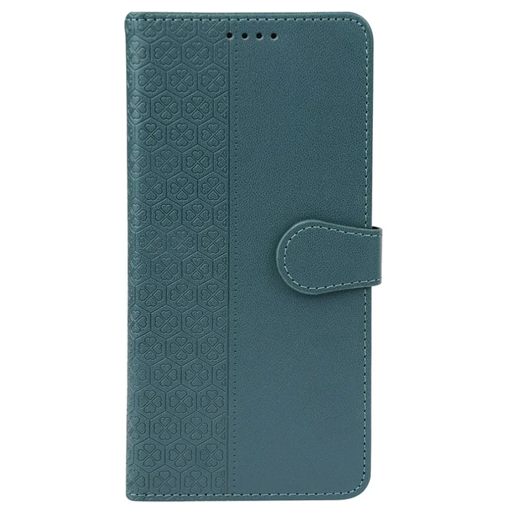 For Honor 200 Pro 5G Case Magnetic Clasp Four Leaf Clover Leather Phone Cover - Green