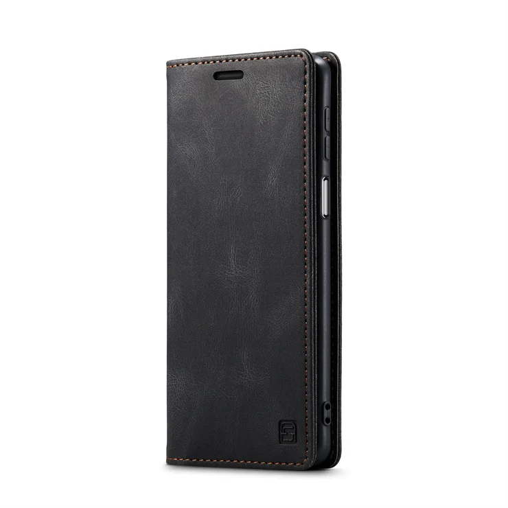 For Samsung Galaxy A15 5G / Galaxy A15 4G Wallet Case AUTSPACE A01 Leather Stand Cover with RFID Blocking Card Holder - Black