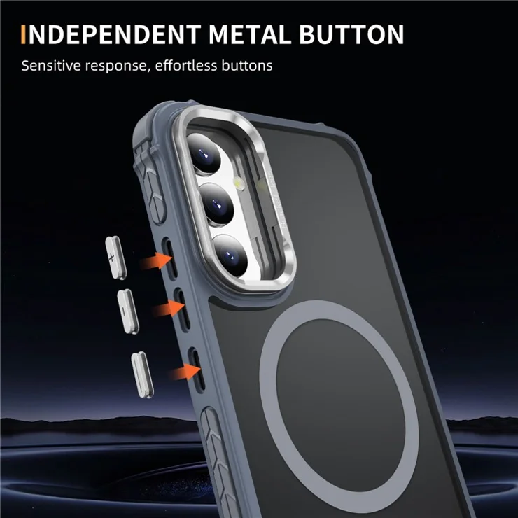 For Samsung Galaxy A05s 4G Case with Lens Kickstand Matte Phone Back Cover Compatible with MagSafe - Grey