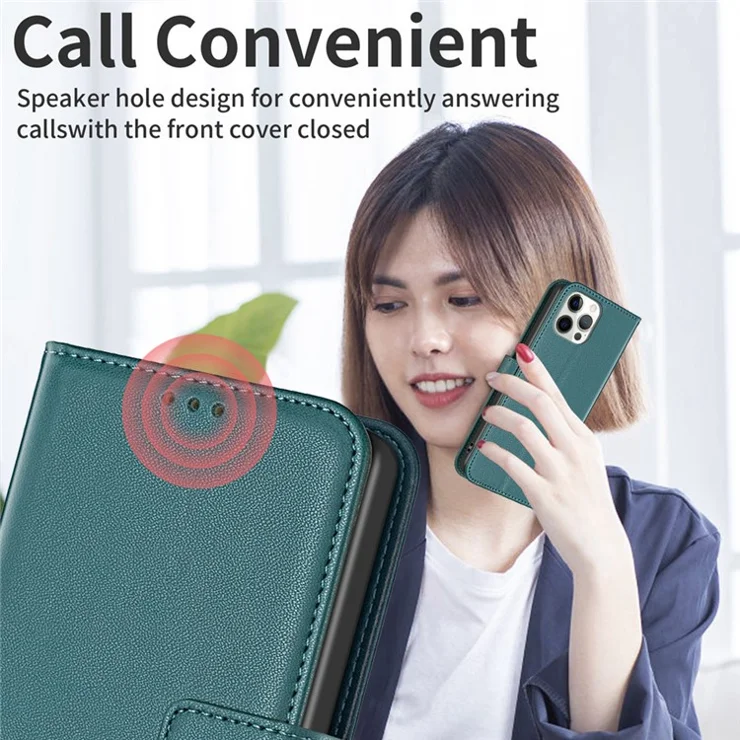 BINFEN COLOR BF17 For Xiaomi Redmi Note 14 Pro 4G Case Wallet Folio Flip Leather Cover - Green