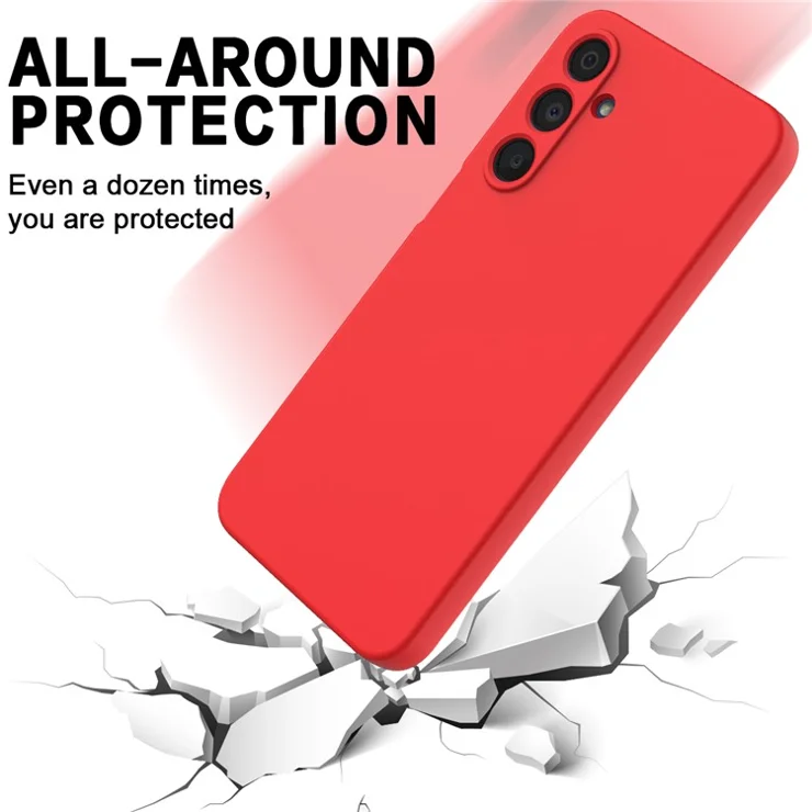 Bulk Purchasing For Samsung Galaxy A24 4G (162.1 x 77.6 x 8.3mm) Case Liquid Silicone Phone Back Cover with Hand Strap - Red