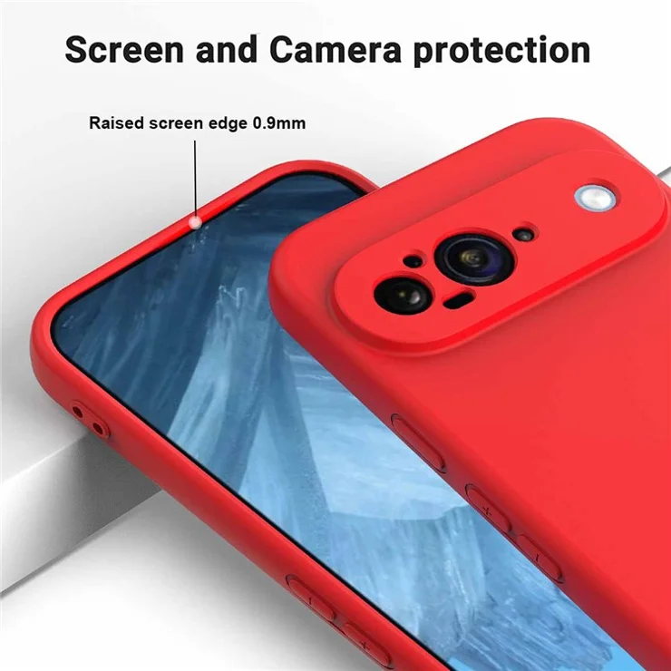 Bulk Purchasing For Google Pixel 9 Case Liquid Silicone Phone Back Cover with Hand Strap - Red