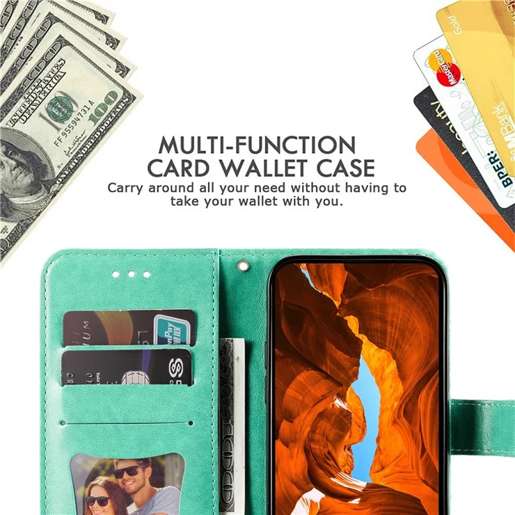 For Motorola Edge 50 Ultra 5G / Moto X50 Ultra 5G Case Floral Pattern PU Leather Wallet Stand Phone Cover - Green