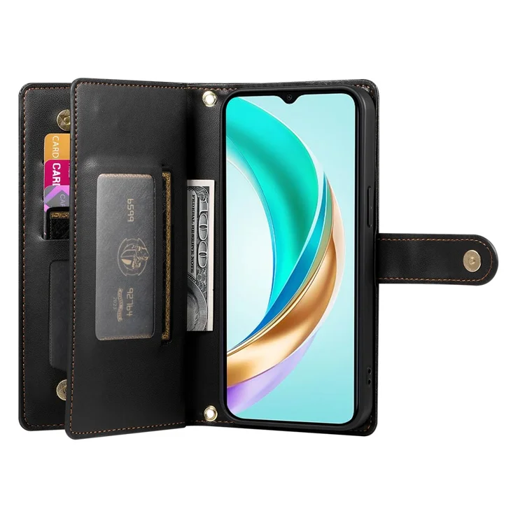 Wallet Phone Case For Honor Magic7 Lite / X9C / X60 Pro - Magnetic, With Screen Protector & Straps
