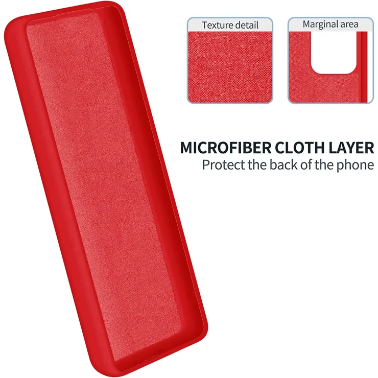 For Samsung Galaxy M14 4G Case Liquid Silicone Phone Back Cover with Hand Strap - Red