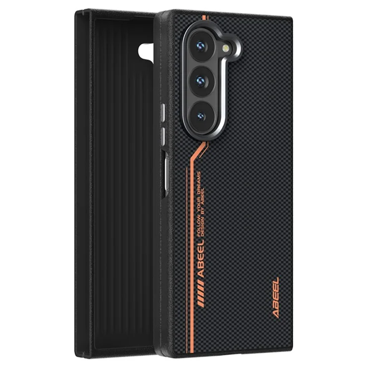 ABEEL For Samsung Galaxy Z Fold6 5G Case Compatible with MagSafe Printed PC TPU Aluminum Alloy Leather Phone Cover - Outstanding No. 2