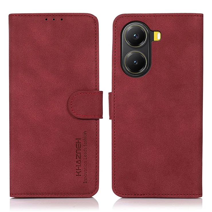 KHAZNEH For Xiaomi Redmi Turbo 4 5G / Poco X7 Pro 5G Stand Case PU Leather Wallet Phone Cover - Red