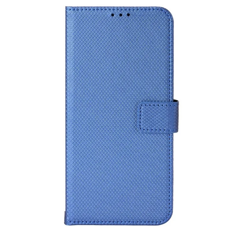 For Xiaomi Poco M4 5G PU Leather Wallet Folio Phone Case Diamond Texture Stand Magnetic Flip Shockproof Protective Cover - Blue