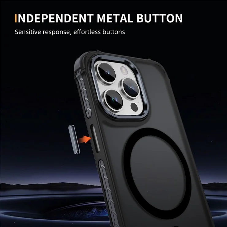 For iPhone 13 Pro Case Compatible with MagSafe PC + TPU Skin Feeling Back Cover - Black
