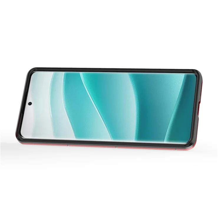 For Xiaomi Redmi Note 14 Pro 4G Case PC + TPU Protective Phone Cover with Ring Kickstand - Red