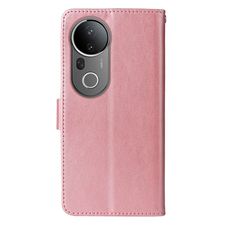 For vivo S20 Pro 5G Leather Case Butterfly Floral Imprint Wallet Stand Cover - Pink