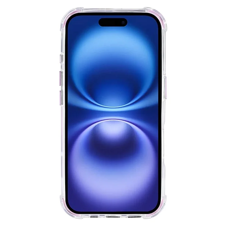 For iPhone 16 Magnetic Clear Case Shockproof Hybrid Phone Shell with Camera Lens Frame Kickstand - Purple