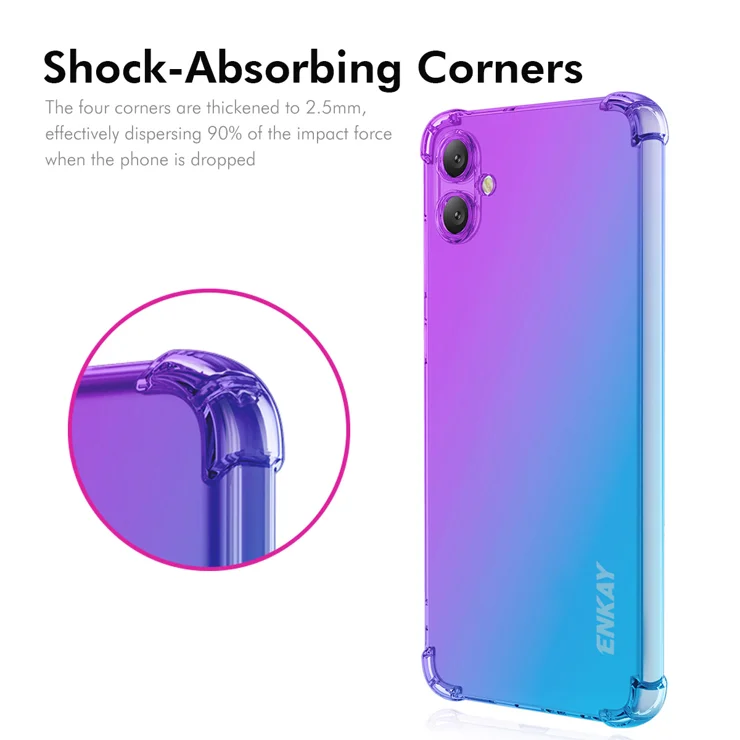 For Samsung Galaxy A06 4G TPU Case ENKAY Thickened Four Corner Drop-Proof Phone Back Cover - Purple / Blue