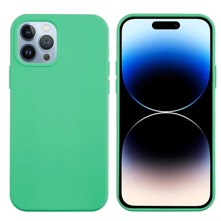 Bulk Purchasing For iPhone 14 Pro Case Liquid Silicone Soft Lining Back Phone Cover - Green