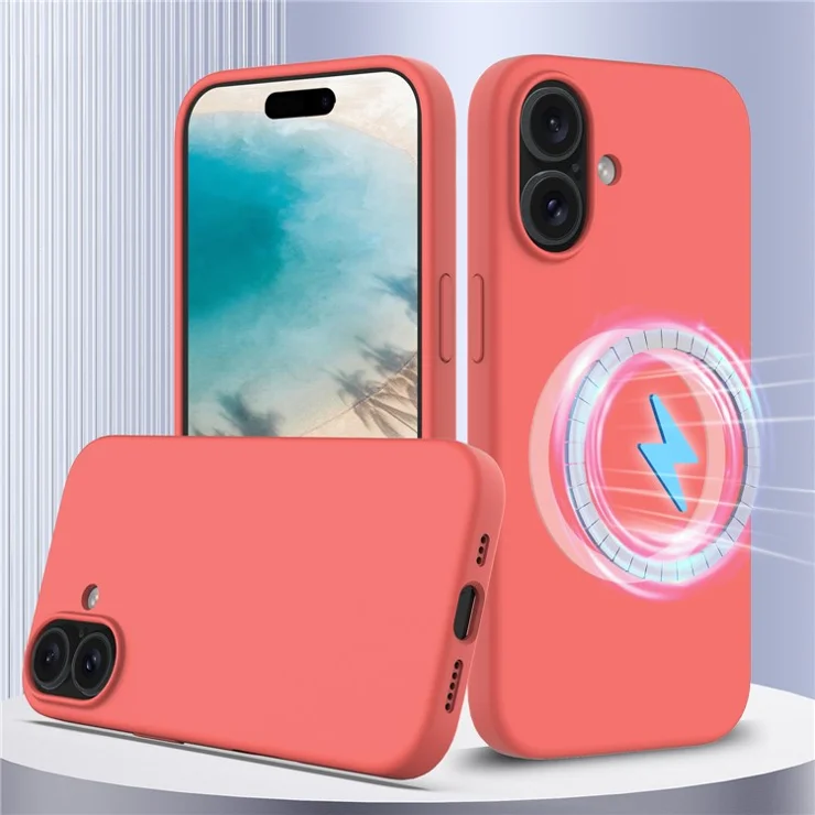 Bulk Purchasing For iPhone 16 Plus Case Compatible with MagSafe Anti-Drop Liquid Silicone Phone Cover - Hot Pink