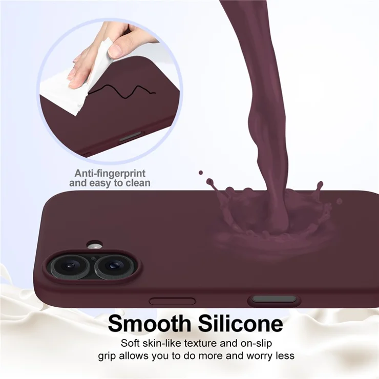 Bulk Purchasing For iPhone 16 Plus Case Compatible with MagSafe Anti-Drop Liquid Silicone Phone Cover - Wine Red