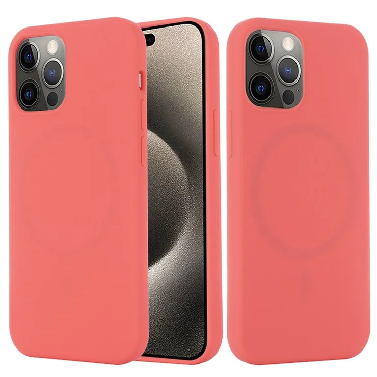 Bulk Purchasing For iPhone 15 Pro Max Case Compatible with MagSafe Anti-Drop Liquid Silicone Phone Cover - Hot Pink