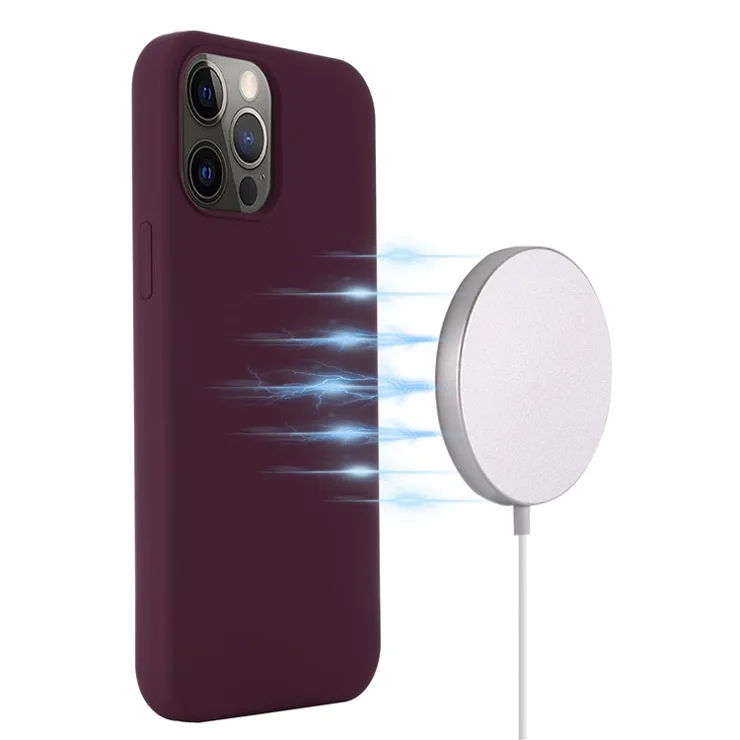 Bulk Purchasing For iPhone 13 Pro Max Case Compatible with MagSafe Anti-Drop Liquid Silicone Phone Cover - Wine Red