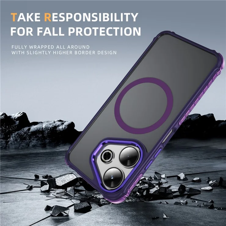 For Xiaomi Redmi 13 4G Case Compatible with MagSafe PC + TPU Skin Feeling Back Cover - Purple