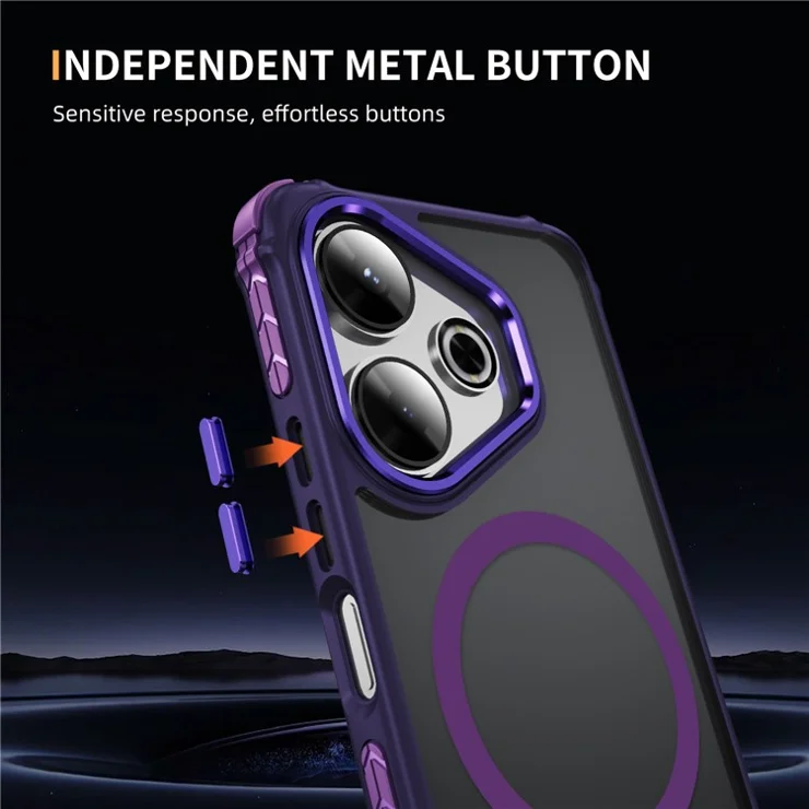 For Xiaomi Redmi 13 4G Case Compatible with MagSafe PC + TPU Skin Feeling Back Cover - Purple