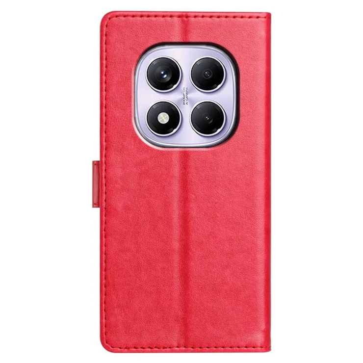 For Xiaomi Redmi Note 14 Pro 4G Leather Case Wallet Stand Phone Cover with Handy Strap - Rose