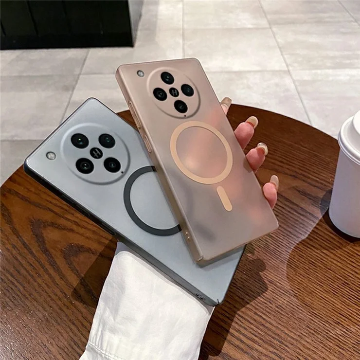 For Oppo Find X8 Pro 5G Magnetic Case Compatible with MagSafe Frosted PC Phone Cover with Camera Lens Protector - Titanium Grey