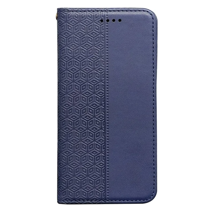 For Xiaomi Poco X7 Pro 5G / Redmi Turbo 4 5G Wallet Phone Case Strong Magnetic Checkered Pattern Imprint Leather Flip Cover - Blue