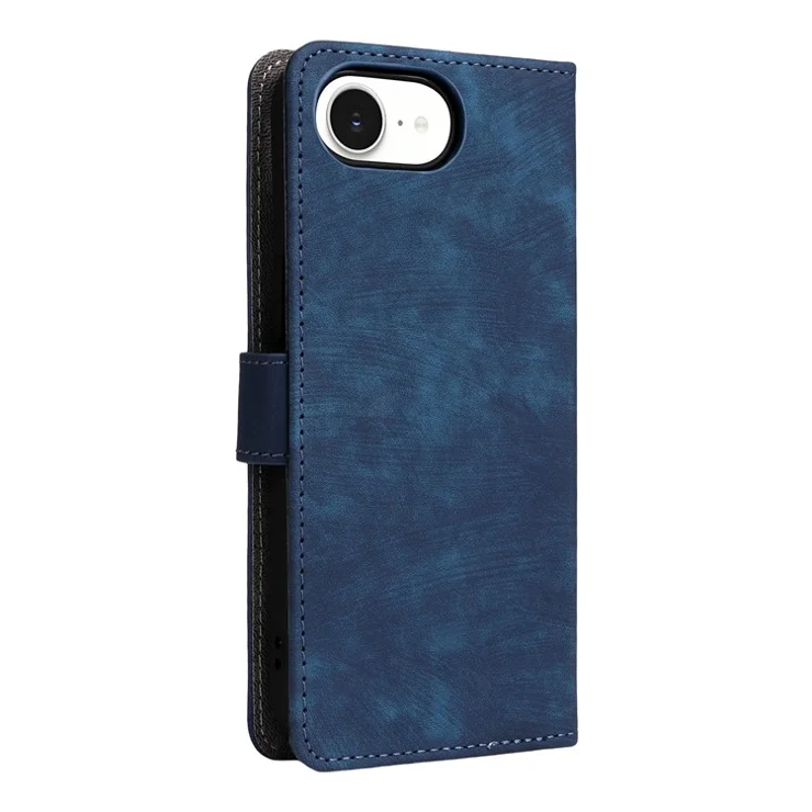 For iPhone 16e Case Wallet RFID Blocking PU Leather Cover Viewing Stand - Blue