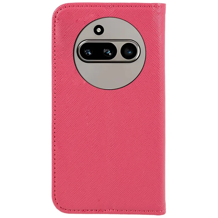 For Nothing Phone (3a) Case Cross Texture Leather Phone Cover Hidden Magnetic - Pink