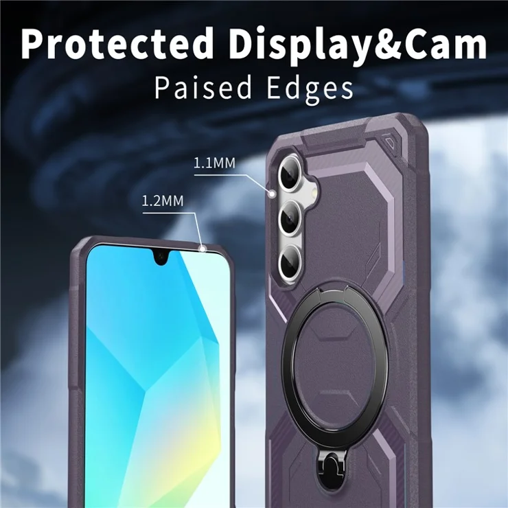 For Samsung Galaxy A14 4G Case Compatible with MagSafe Kickstand TPU + PC Phone Cover - Dark Purple
