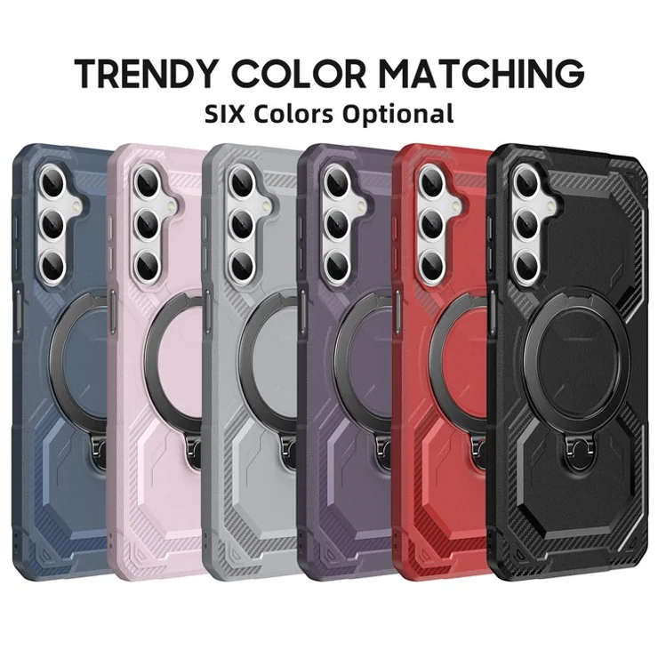 For Samsung Galaxy A14 4G Case Compatible with MagSafe Kickstand TPU + PC Phone Cover - Dark Purple