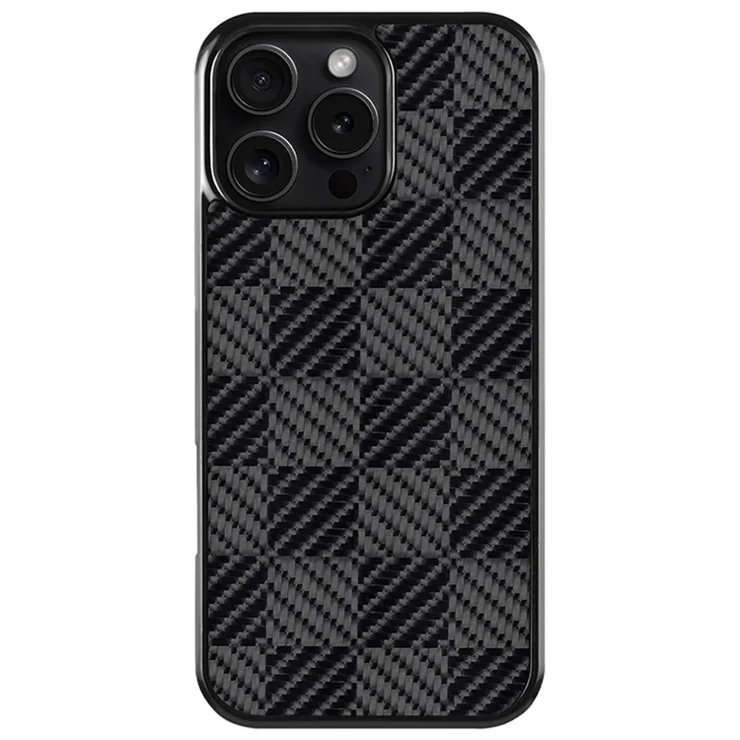 For iPhone 16 Pro Case Compatible with MagSafe Aramid Fiber TPU Shockproof Phone Cover - Square Texture