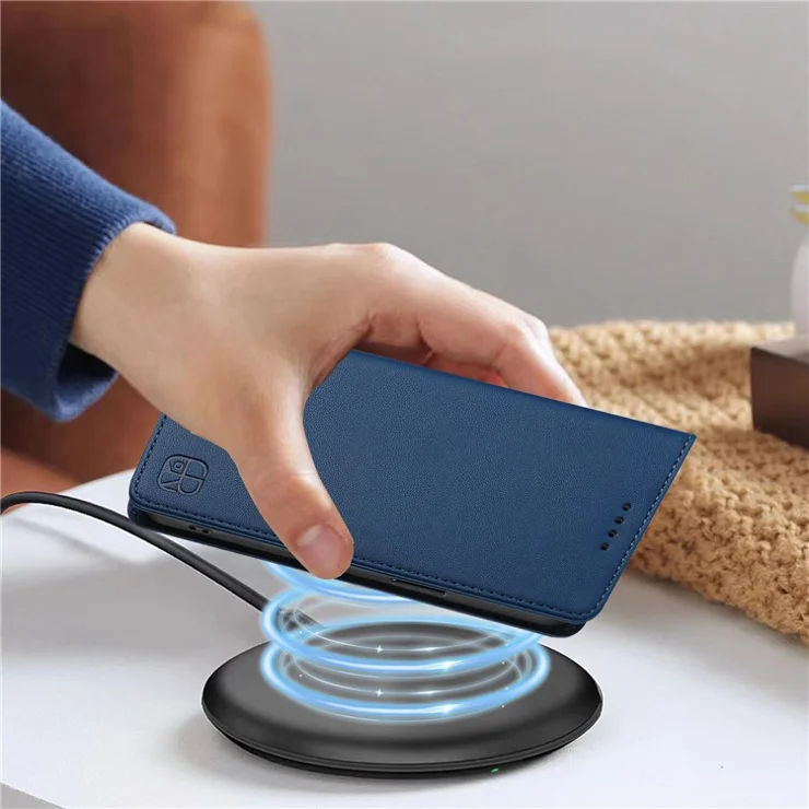For iPhone 16e Leather Case RINACASIS RC01 Phone Cover with RFID Blocking Wallet Stand - Dark Blue
