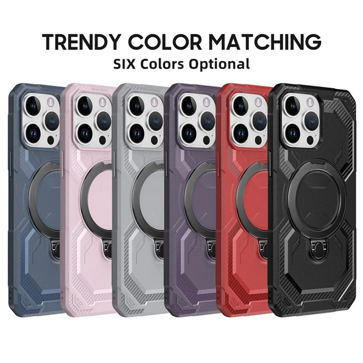 For iPhone 13 Pro Case Compatible with MagSafe Kickstand TPU + PC Phone Cover - Navy Blue