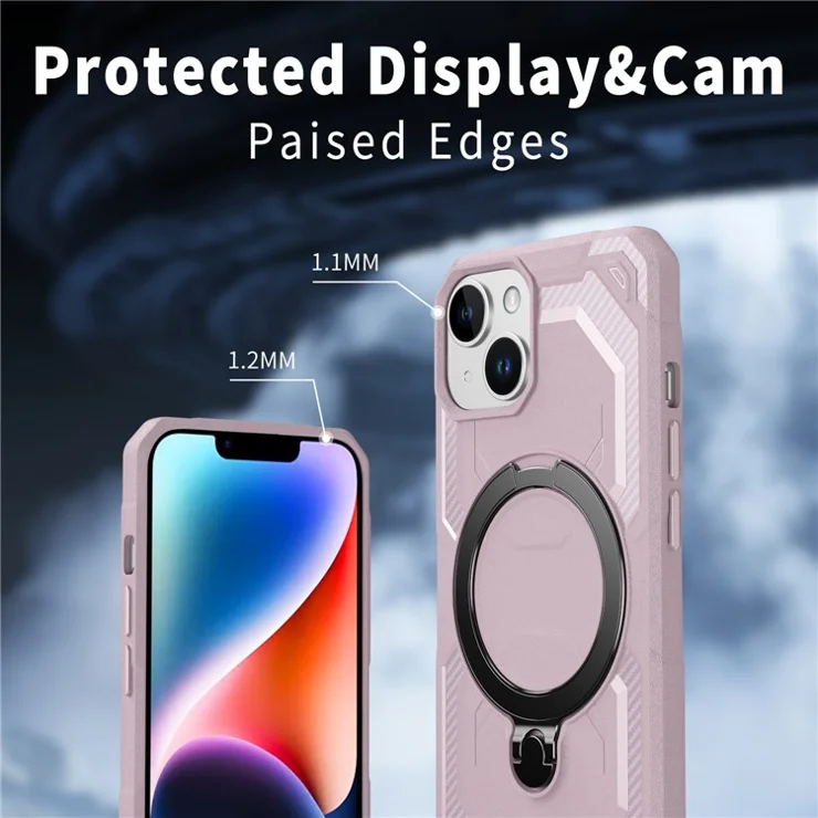 For iPhone 14 / 13 Case Compatible with MagSafe Kickstand TPU + PC Phone Cover - Pink