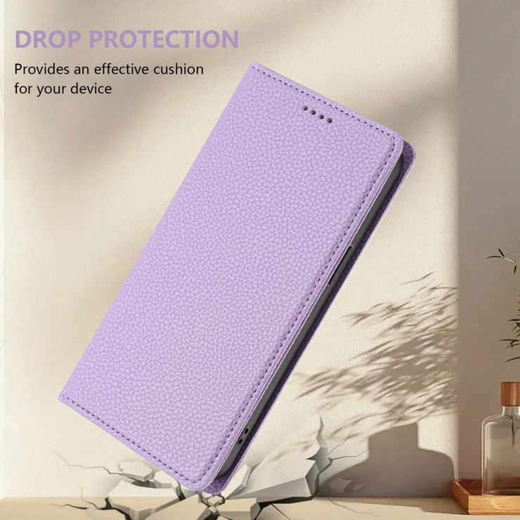 For Realme 14 Pro 5G Wallet Case RFID Blocking Litchi Texture Leather Mobile Cover - Light Purple
