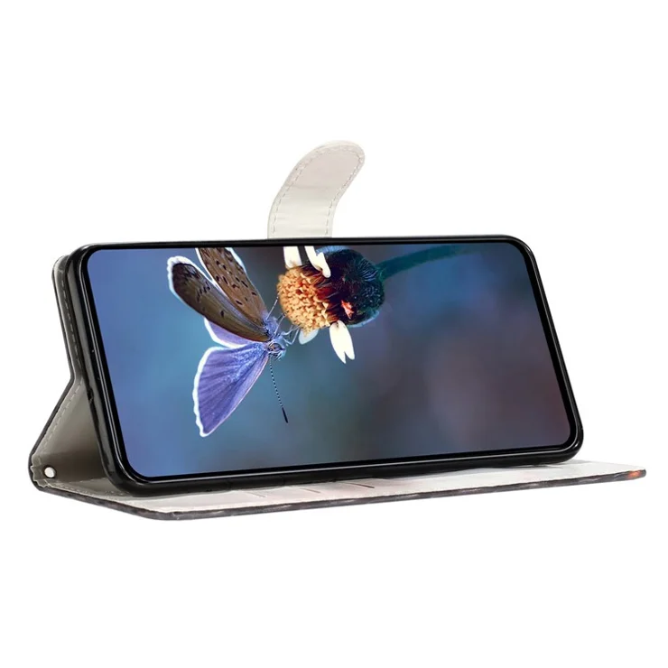 For Google Pixel 8a Wallet Phone Case PU Leather Flip Cover with Stand Card Holder Painted Design - Ocean Butterfly
